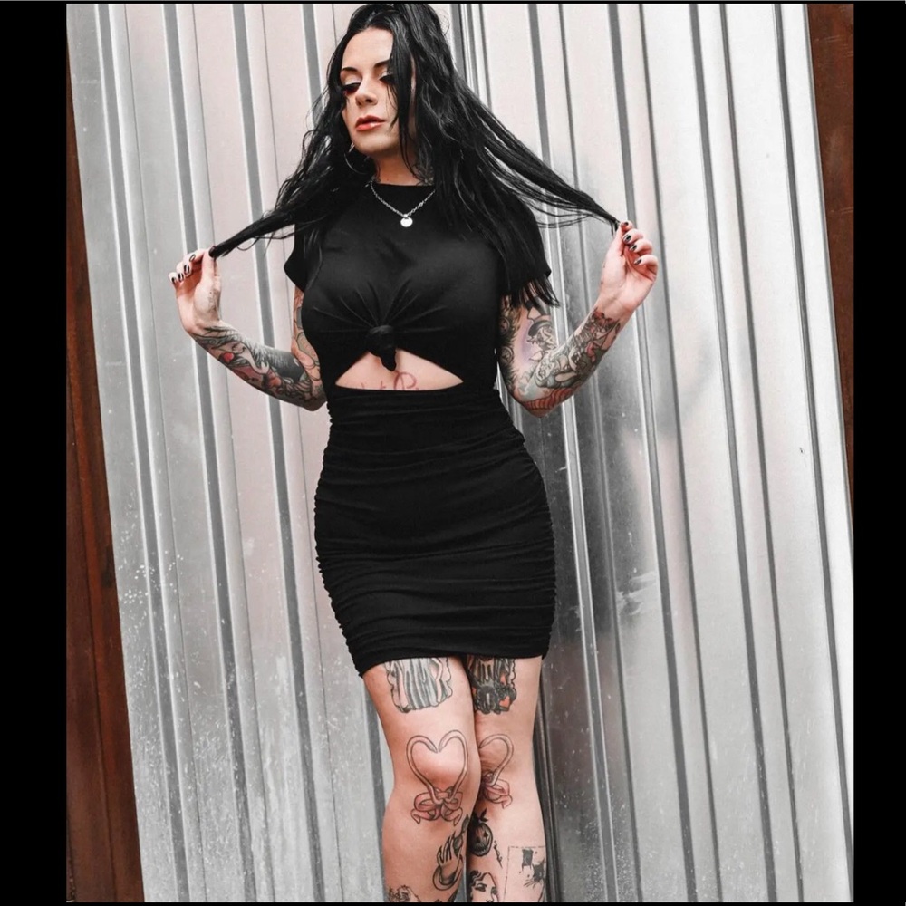 Foxblood black goth alt Valerie tee shirt dress